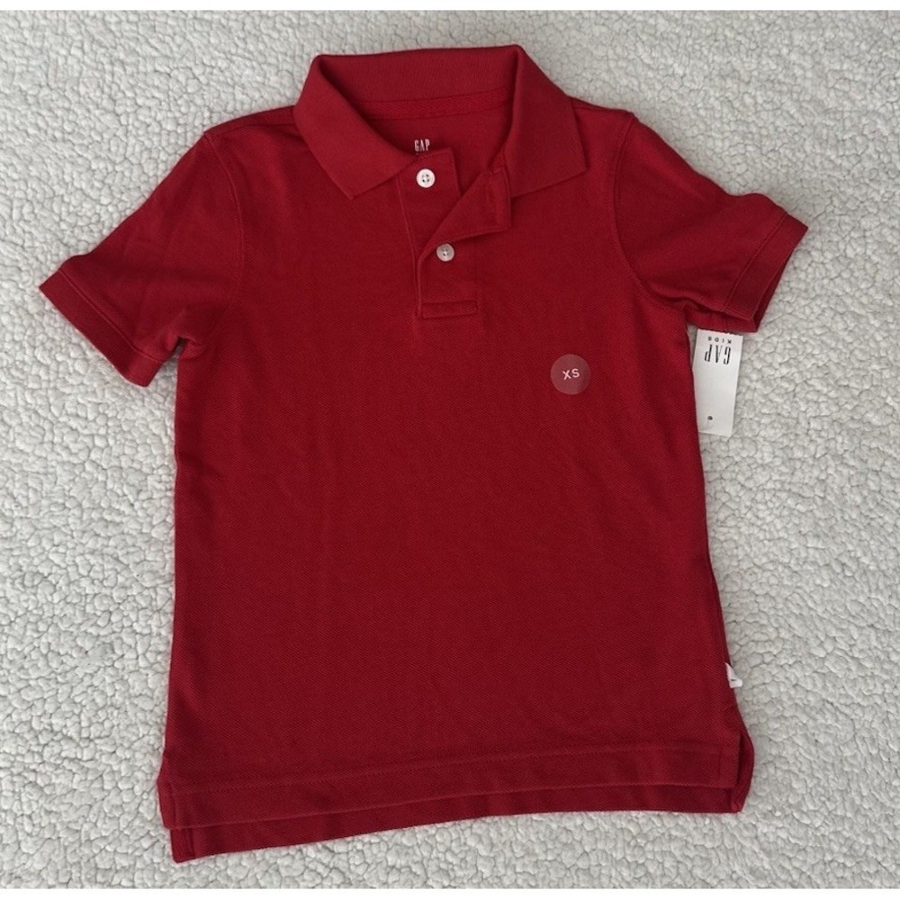 NEW GAP Piqué Polo Shirt Red Size XS 4/5 School Uniform NWT Short Sleeve Golf